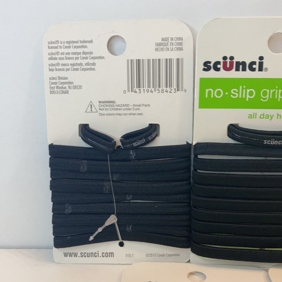 Scunci No Slip Grip Hair Elastics Ponytail Holders Black 5 Packs of 10 - Picture 6 of 13